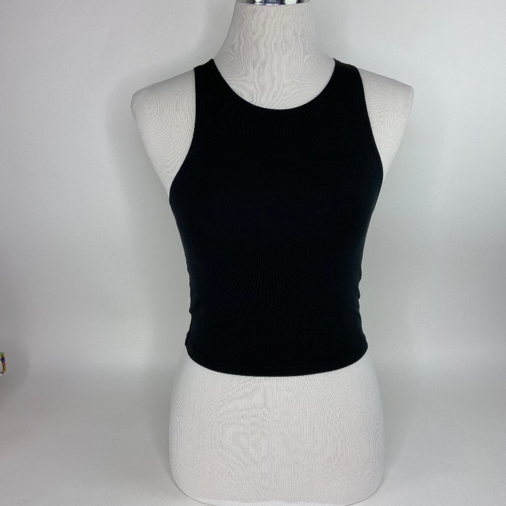 Black Fitted Cropped Tank Top